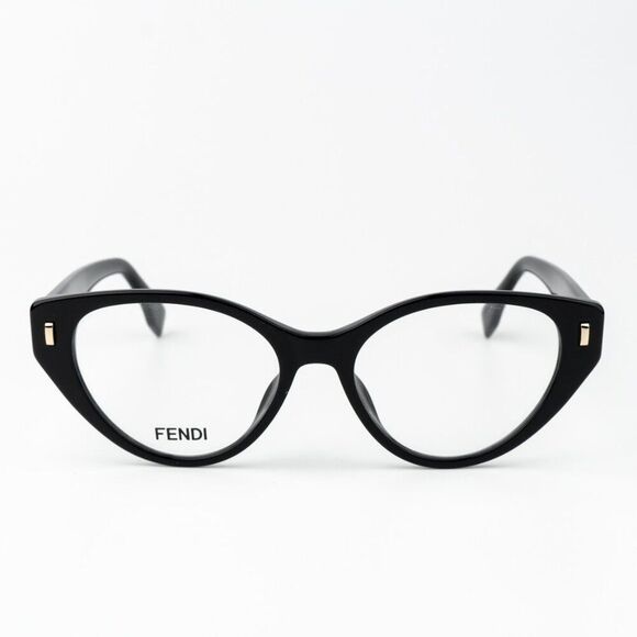 NEW Fendi FE50020I FIRST 001 Shiny Black Women Cat Eye Eyeglasses - Picture 3 of 11
